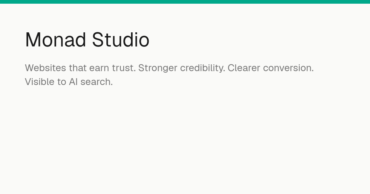 Websites That Earn Trust — Monad Studio