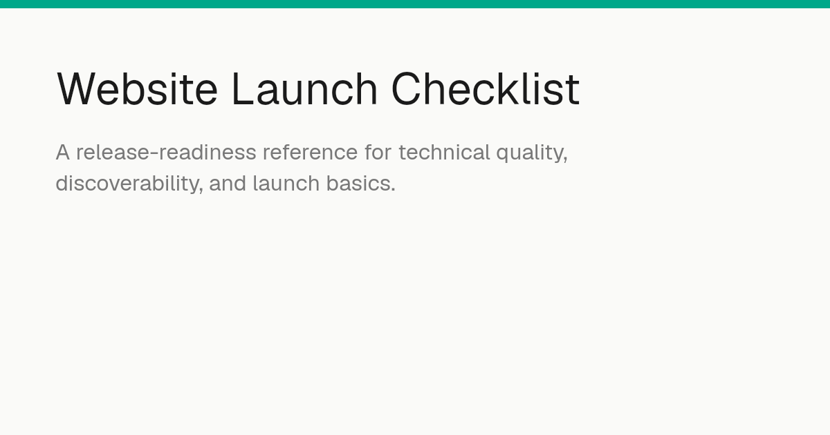 The Website Launch Checklist — Monad Studio